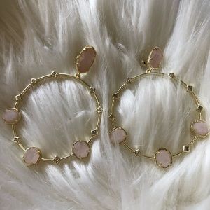 Kendra Scott Sheila Hoop Earrings in Rose Quartz